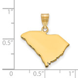 Sterling Silver/Gold-plated South Carolina State Pendant
