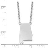 Sterling Silver/Rhodium-plated Alabama State Necklace
