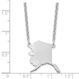 Sterling Silver/Rhodium-plated Alaska State Necklace