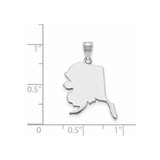Sterling Silver/Rhodium-plated Alaska State Pendant