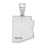 Sterling Silver/Rhodium-plated Arizona State Pendant