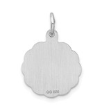 Sterling Silver/Rhodium-plated Brocaded Letter M Initial Pendant