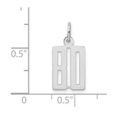 Sterling Silver/Rhodium-plated Elongated Number 80 Charm