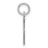 Sterling Silver/Rhodium-plated Elongated Polished Number 5 Charm