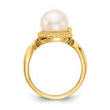 14k 8.5mm FW Cultured Pearl AA Diamond ring