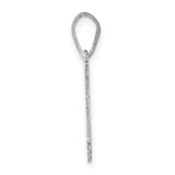 Sterling Silver/Rhodium-plated Indiana State Pendant