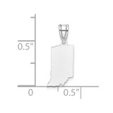 Sterling Silver/Rhodium-plated Indiana State Pendant