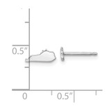 Sterling Silver/Rhodium-plated Kentucky State Earrings