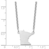 Sterling Silver/Rhodium-plated Minnesota State Necklace