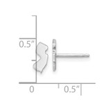 Sterling Silver/Rhodium-plated New Jersey State Earrings