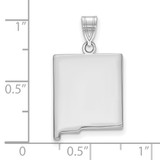 Sterling Silver/Rhodium-plated New Mexico State Pendant
