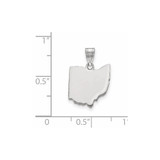 Sterling Silver/Rhodium-plated Ohio State Pendant