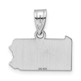 Sterling Silver/Rhodium-plated Pennsylvania State Pendant