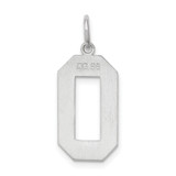 Sterling Silver/Rhodium-plated Polished Number 0 Charm - QP-0CDFF7E0-9856