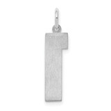Sterling Silver/Rhodium-plated Polished Number 1 Charm - QM-B80551BA-5495