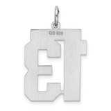 Sterling Silver/Rhodium-plated Polished Number 13 Charm - QP-D60A4C39-3928