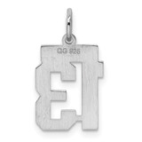 Sterling Silver/Rhodium-plated Polished Number 13 Charm - QS-8C6A2A03-6645