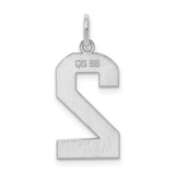 Sterling Silver/Rhodium-plated Polished Number 2 Charm - QP-1736D7B5-8807
