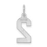 Sterling Silver/Rhodium-plated Polished Number 2 Charm - QS-9C499780-1683