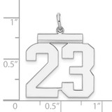 Sterling Silver/Rhodium-plated Polished Number 23 Charm - QP-A7A034BF-1807