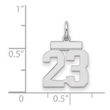 Sterling Silver/Rhodium-plated Polished Number 23 Charm - QS-117C4321-1107