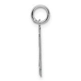 Sterling Silver/Rhodium-plated Polished Number 24 Charm - QS-C42D726A-7531