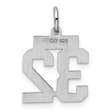 Sterling Silver/Rhodium-plated Polished Number 32 Charm - QS-DF45DDEA-8248