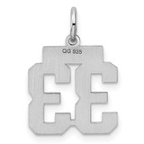Sterling Silver/Rhodium-plated Polished Number 33 Charm - QS-07083964-2980