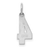 Sterling Silver/Rhodium-plated Polished Number 4 Charm - QS-CC365DE8-5119