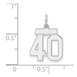 Sterling Silver/Rhodium-plated Polished Number 40 Charm