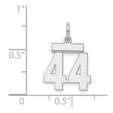 Sterling Silver/Rhodium-plated Polished Number 44 Charm