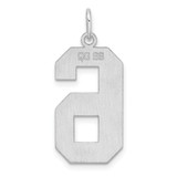 Sterling Silver/Rhodium-plated Polished Number 6 Charm - QP-196324ED-5398