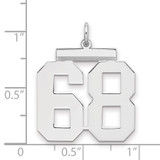 Sterling Silver/Rhodium-plated Polished Number 68 Charm - QP-794B9188-8153