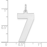 Sterling Silver/Rhodium-plated Polished Number 7 Charm - QP-FA79A318-7006