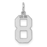 Sterling Silver/Rhodium-plated Polished Number 8 Charm - QM-66B39271-3318