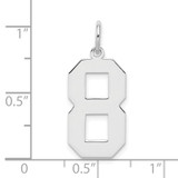 Sterling Silver/Rhodium-plated Polished Number 8 Charm - QP-A84BDCCE-9747