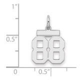 Sterling Silver/Rhodium-plated Polished Number 88 Charm - QS-C2395F22-3191