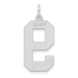 Sterling Silver/Rhodium-plated Polished Number 9 Charm - QP-32DAFF5C-6480