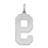 Sterling Silver/Rhodium-plated Polished Number 9 Charm - QP-7AFF6BD9-8934