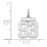 Sterling Silver/Rhodium-plated Polished Number 93 Charm