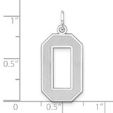Sterling Silver/Rhodium-plated Satin Number 0 Charm - QP-92EAA592-1505