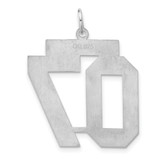 Sterling Silver/Rhodium-plated Satin Number 07 Charm