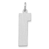 Sterling Silver/Rhodium-plated Satin Number 1 Charm - QP-25E832C6-9324