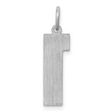 Sterling Silver/Rhodium-plated Satin Number 1 Charm - QP-8A48EDB5-7455