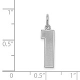 Sterling Silver/Rhodium-plated Satin Number 1 Charm - QP-CAC8DEDF-9636