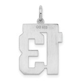 Sterling Silver/Rhodium-plated Satin Number 13 Charm - QP-5B180410-8627