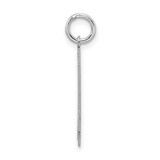Sterling Silver/Rhodium-plated Satin Number 14 Charm - QP-8C521BEE-4555