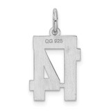 Sterling Silver/Rhodium-plated Satin Number 14 Charm - QP-945B356E-9364