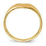 14k 8.5x7.5mm Open Back Heart Signet Ring