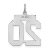 Sterling Silver/Rhodium-plated Satin Number 20 Charm - QP-5BBD34EB-7040